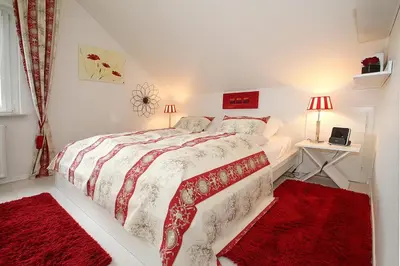 Ein Bett oder Betten in einem Zimmer der Unterkunft Fh Dornkampstraße 1 a Ferienhaus Dornkampstrasse 1a Appartement 8