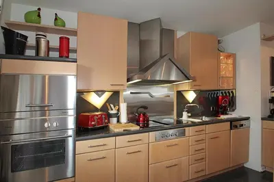 Küche/Küchenzeile in der Unterkunft Fh Dornkampstraße 1 a Ferienhaus Dornkampstrasse 1a Appartement 8
