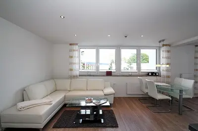 Ein Sitzbereich in der Unterkunft Residenz am Timmendorfer Platz Residenz am Timmendorfer Platz Appartement 1
