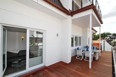 Ein Balkon oder eine Terrasse in der Unterkunft Residenz am Timmendorfer Platz Residenz am Timmendorfer Platz Appartement 1