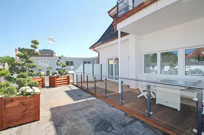Ein Balkon oder eine Terrasse in der Unterkunft Residenz am Timmendorfer Platz Residenz am Timmendorfer Platz Appartement 1