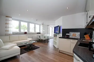 Küche/Küchenzeile in der Unterkunft Residenz am Timmendorfer Platz Residenz am Timmendorfer Platz Appartement 1