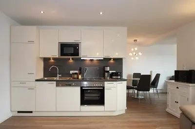 Küche/Küchenzeile in der Unterkunft Residenz am Timmendorfer Platz Residenz am Timmendorfer Platz Appartement 2