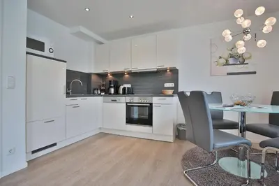 Küche/Küchenzeile in der Unterkunft Residenz am Timmendorfer Platz Residenz am Timmendorfer Platz Appartement 3