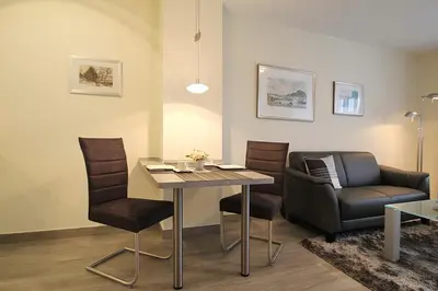 Ein Sitzbereich in der Unterkunft Kurparkresidenz-Timmendorfer Strand Kurparkresidenz-Timmendorfer Strand Appartement 18