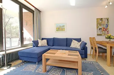 Ein Sitzbereich in der Unterkunft Strandresidenz Timmendorfer Strand Strandresidenz Appartement 203