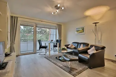 Ein Sitzbereich in der Unterkunft Kurparkresidenz-Timmendorfer Strand Kurparkresidenz-Timmendorfer Strand Appartement 27