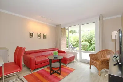 Ein Sitzbereich in der Unterkunft Wohnpark am Mühlenteich Wohnpark am Mühlenteich Appartement 07