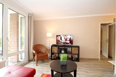 Ein Sitzbereich in der Unterkunft Wohnpark am Mühlenteich Wohnpark am Mühlenteich Appartement 07