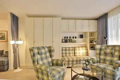 Ein Sitzbereich in der Unterkunft Kurparkresidenz-Timmendorfer Strand Kurparkresidenz-Timmendorfer Strand Appartement 22