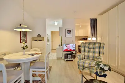 Ein Sitzbereich in der Unterkunft Kurparkresidenz-Timmendorfer Strand Kurparkresidenz-Timmendorfer Strand Appartement 22