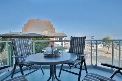 Ein Balkon oder eine Terrasse in der Unterkunft Maison Baltique Niendorf Maison Baltique Appartement 13