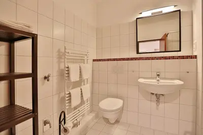 Ein Badezimmer in der Unterkunft Haus Seebrücke Haus Seebrücke Appartement 03