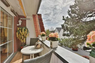 Ein Balkon oder eine Terrasse in der Unterkunft Kurparkresidenz-Timmendorfer Strand Kurparkresidenz-Timmendorfer Strand Appartement 26