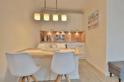 Küche/Küchenzeile in der Unterkunft Wohnpark am Mühlenteich Wohnpark am Mühlenteich Appartement 34