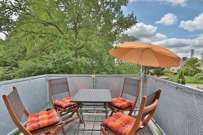 Ein Balkon oder eine Terrasse in der Unterkunft Haus Bergstrasse 4 Haus Bergstraße 4 Appartement 9