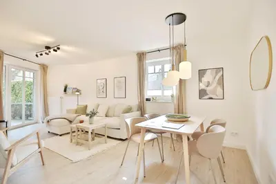 Ein Sitzbereich in der Unterkunft Villa am Meer Strandallee 48, App 04