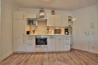 Küche/Küchenzeile in der Unterkunft Wohnpark am Mühlenteich Wohnpark am Mühlenteich Appartement 05