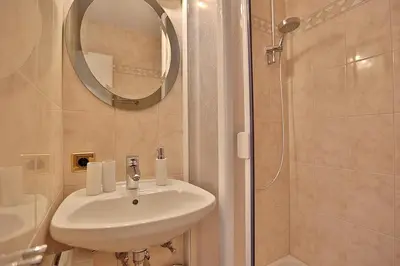 Ein Badezimmer in der Unterkunft Ferienanlage Bergstraße 62 Ferienhaus Bergstraße 62 Appartement 19