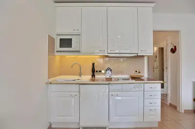 Küche/Küchenzeile in der Unterkunft Ferienanlage Bergstraße 62 Ferienhaus Bergstraße 62 Appartement 19