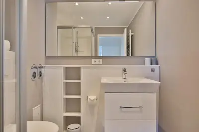 Ein Badezimmer in der Unterkunft Bädervilla am Höppnerweg Bädervilla am Höppnerweg Appartement 10