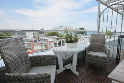 Ein Balkon oder eine Terrasse in der Unterkunft Ferienanlage Hansastrasse 3 Seaside Appartement 14