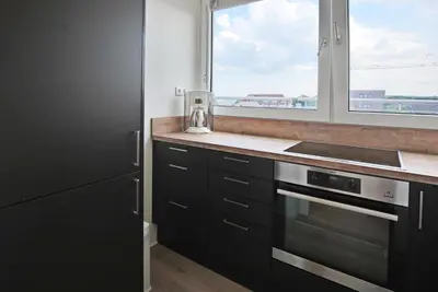 Küche/Küchenzeile in der Unterkunft Ferienanlage Hansastrasse 3 Seaside Appartement 14