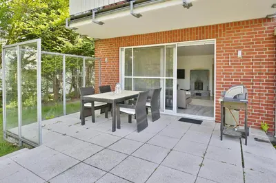 Ein Patio oder anderer Außenbereich in der Unterkunft Ferienhaus Glockenstraße Ferienwohnung Ostseehöhe Appartement 1