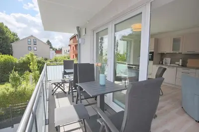 Ein Balkon oder eine Terrasse in der Unterkunft Haus Ostseedüne Haus Ostseedüne Appartement 7