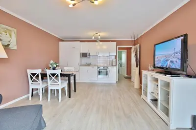 Küche/Küchenzeile in der Unterkunft Strandvilla Strandvilla Appartement 6