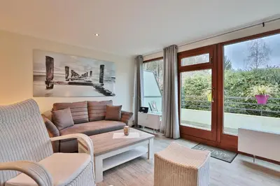 Ein Sitzbereich in der Unterkunft Appartementanlage Birkenweg Appartement 15