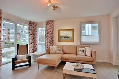 Ein Sitzbereich in der Unterkunft Dünenhaus Dünenhaus 3 Appartement 9