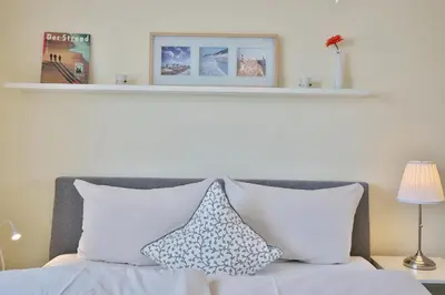 Ein Bett oder Betten in einem Zimmer der Unterkunft Appartementanlage am Taschensee Taschensee Appartement 9