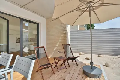 Ein Patio oder anderer Außenbereich in der Unterkunft Ferienhaus Küstennähe Ferienhaus Küstennähe Appartement 1
