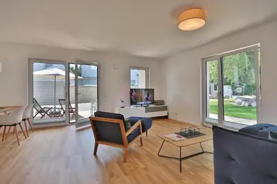 Ein Sitzbereich in der Unterkunft Ferienhaus Küstennähe Ferienhaus Küstennähe Appartement 1