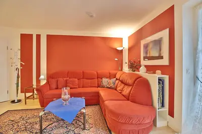 Ein Sitzbereich in der Unterkunft Residenz am Fischerstieg Residenz am Fischerstieg Appartement 2