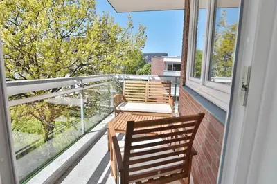 Ein Balkon oder eine Terrasse in der Unterkunft Haus Hansastrasse 2 Haus Hansastrasse 2 Appartement 11 Ostseeglück