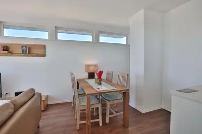Ein Sitzbereich in der Unterkunft Haus Hansastrasse 2 Haus Hansastrasse 2 Appartement 11 Ostseeglück