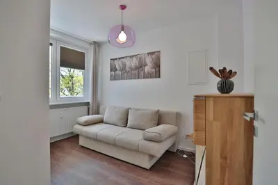 Ein Sitzbereich in der Unterkunft Haus Hansastrasse 2 Haus Hansastrasse 2 Appartement 11 Ostseeglück