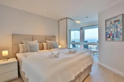 Ein Bett oder Betten in einem Zimmer der Unterkunft Haus Nautica Nautica Appartement 29 Appartement Seaview
