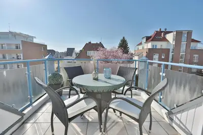 Ein Balkon oder eine Terrasse in der Unterkunft Hansa Residenz II Hansa-Residenz II Appartement 25
