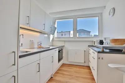 Küche/Küchenzeile in der Unterkunft Haus Hansastrasse 1 Haus Hansastrasse 1 Appartement 4