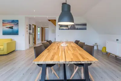 Ein Sitzbereich in der Unterkunft Ferienhaus Glockenstraße Ferienwohnung Ostseehöhe Appartement 2