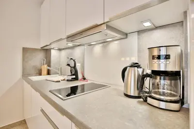 Küche/Küchenzeile in der Unterkunft Haus Seerose Seerose II Appartement 14