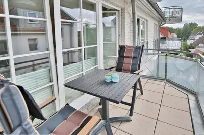 Ein Balkon oder eine Terrasse in der Unterkunft Haus Seerose Seerose II Appartement 14