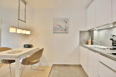Küche/Küchenzeile in der Unterkunft Haus Seerose Seerose II Appartement 14