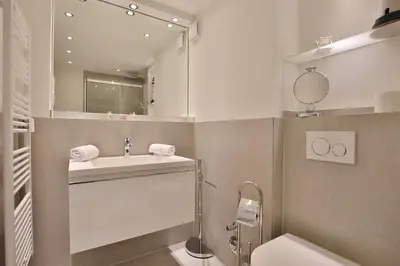 Ein Badezimmer in der Unterkunft Strandperle Strandperle Appartement 203