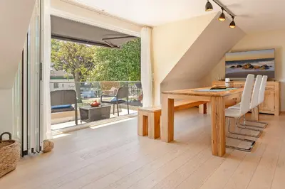 Ein Sitzbereich in der Unterkunft Haus am Seehof Seemöwe Appartement 4