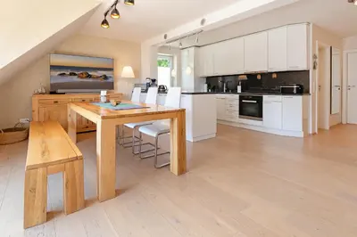Küche/Küchenzeile in der Unterkunft Haus am Seehof Seemöwe Appartement 4