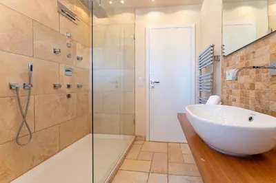 Ein Badezimmer in der Unterkunft Haus am Seehof Seemöwe Appartement 4